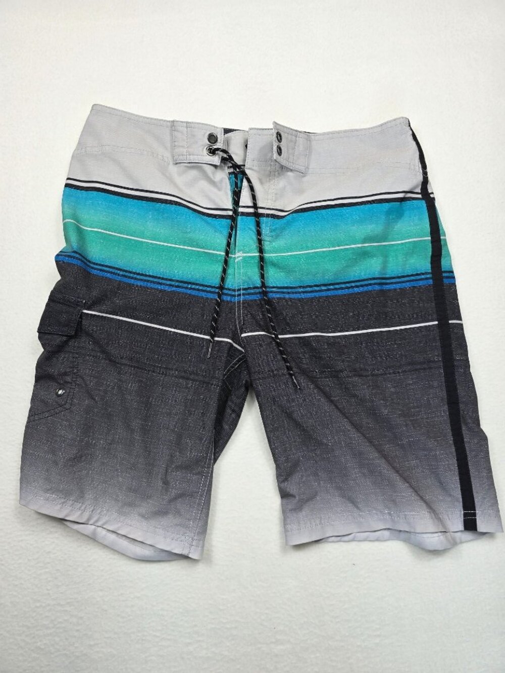 Goodfellow & Co Mens 33 Striped Swim Shorts Trunks Cargo Pocket